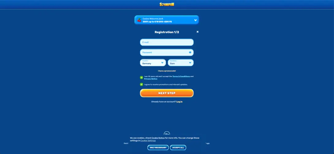 Spinfin casino registration form Spinfin casino registration form